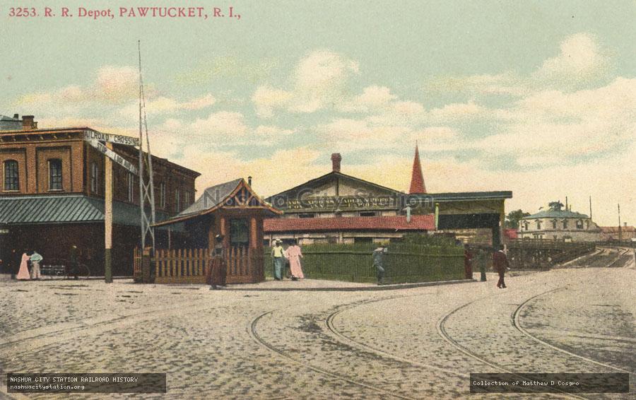 Postcard: Railroad Depot, Pawtucket, Rhode Island
